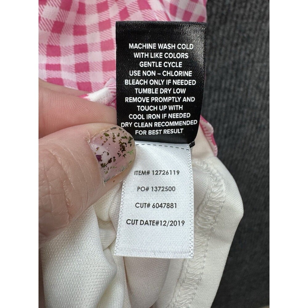 Torrid Gingham Midi Dress Womens 4x Pink Chiffon Button Detail Spaghetti Strap - Picture 9 of 12